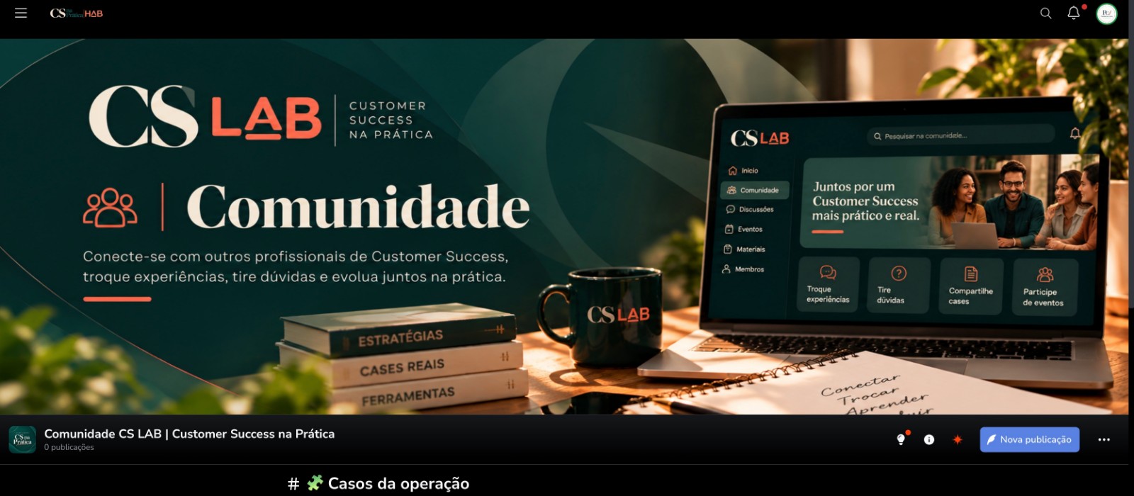 Tela real da comunidade CS LAB